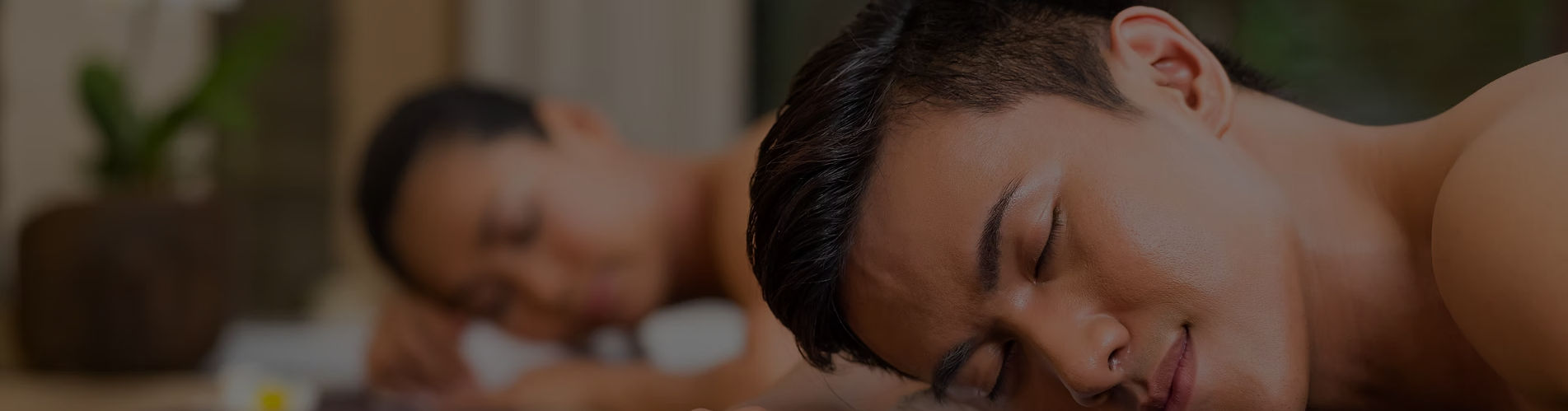 A couple relaxing during a massage